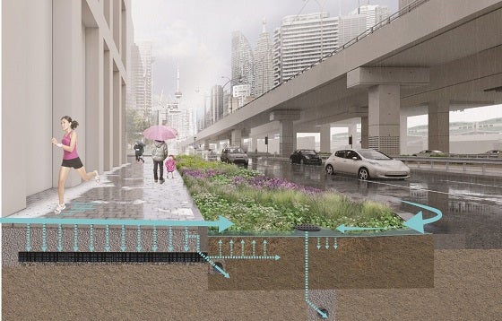 Image: An artist rendering of the South Sidewalk Pilot Project