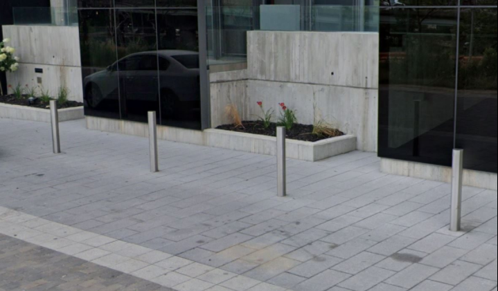 a photo showing the new bollards