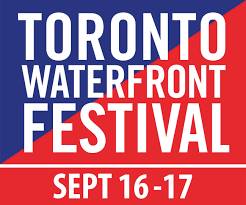 Illustrated graphic with text. Toronto Waterfront Festival. Sept 16 to 17