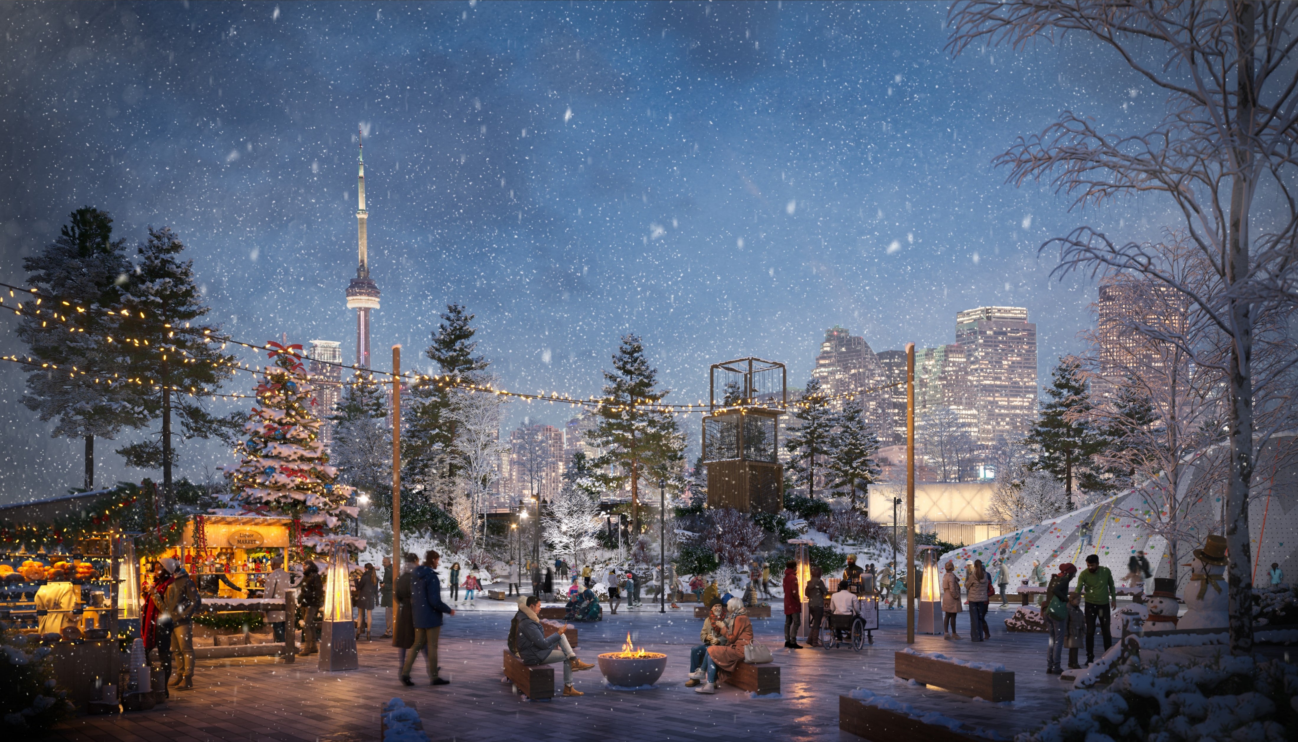 A rendering of the eastern waterfront in the winter.