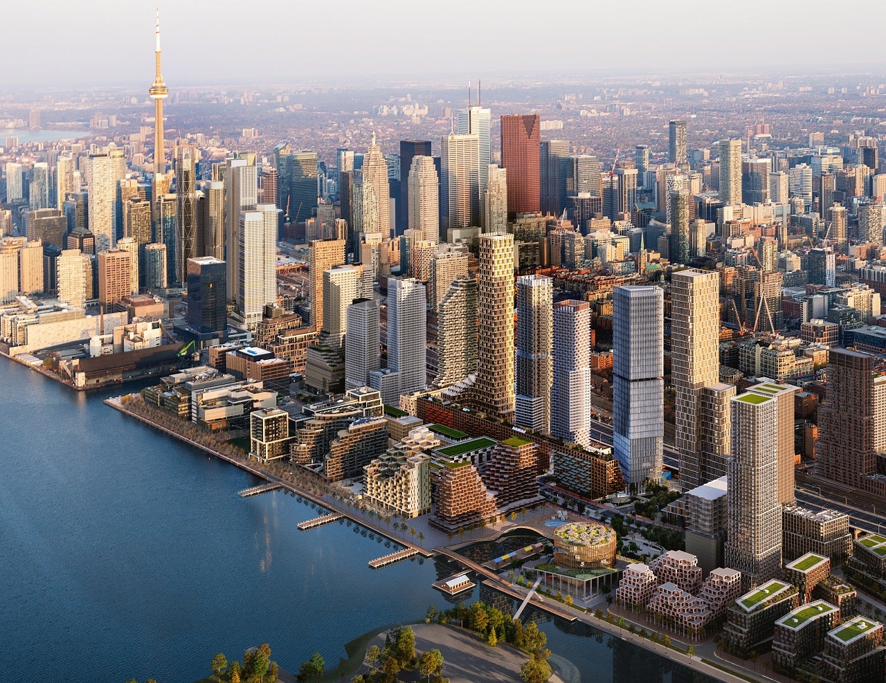 Rendering: Toronto's future skyline with the proposed Quayside community completed. 