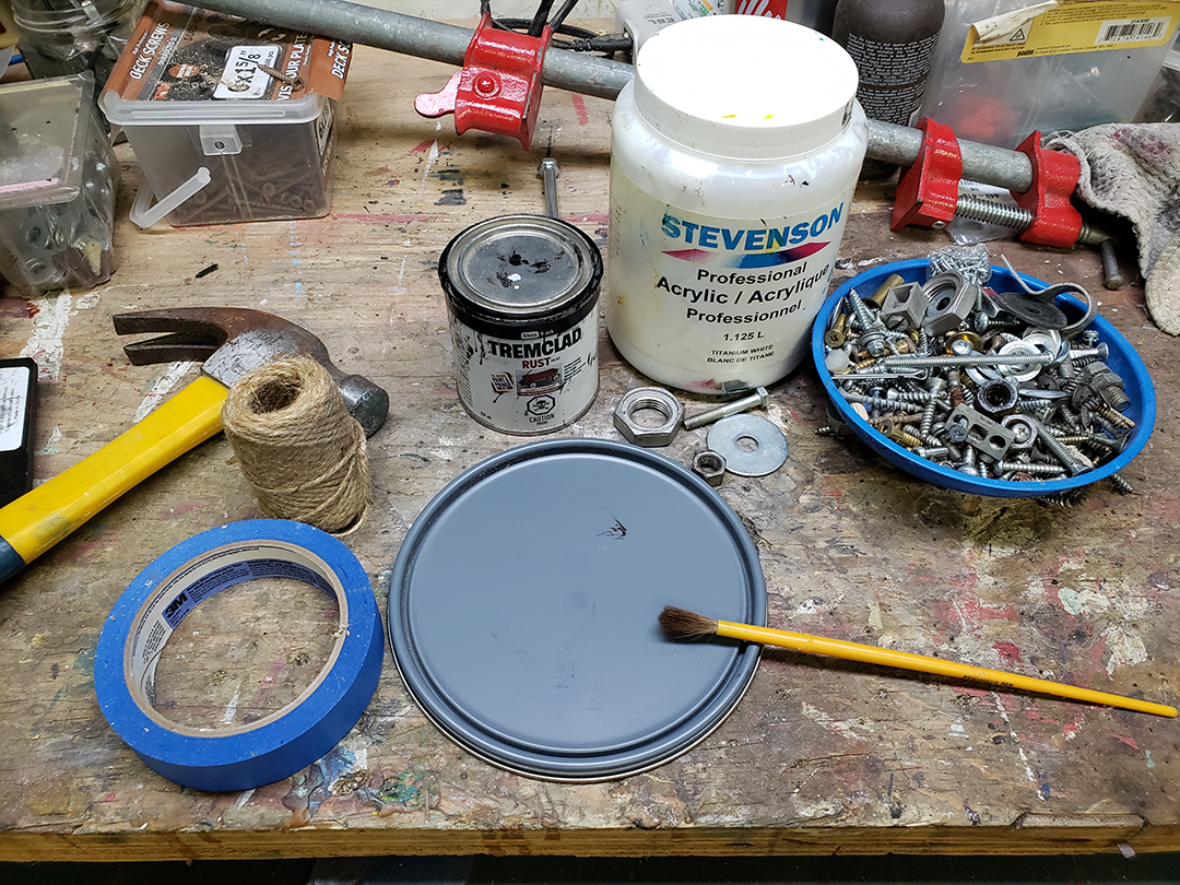 The materials needed to make a secchi disc at home