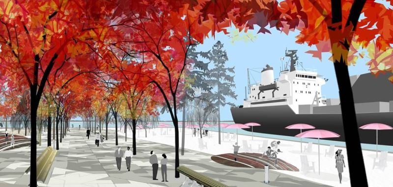 One of the renderings of the winning design proposal for Sugar Beach by Cormier + Associes.