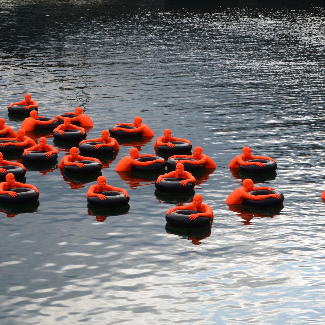 a floating art installation