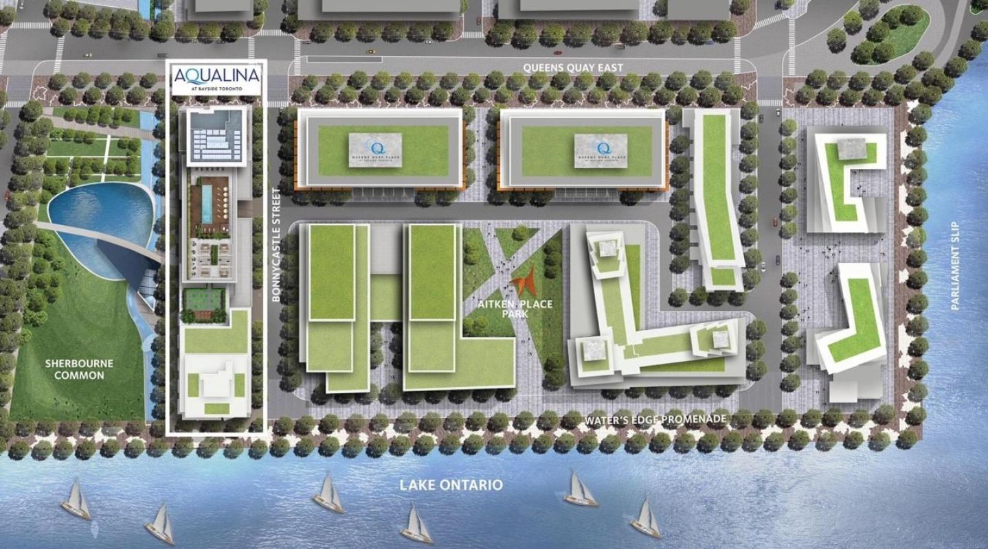 Aerial view map of a new mixed-use waterfront community