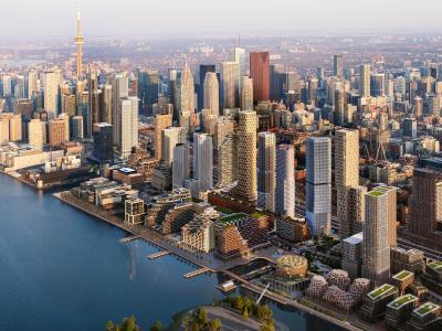 Rendering: Toronto's future skyline with the proposed Quayside community completed. 